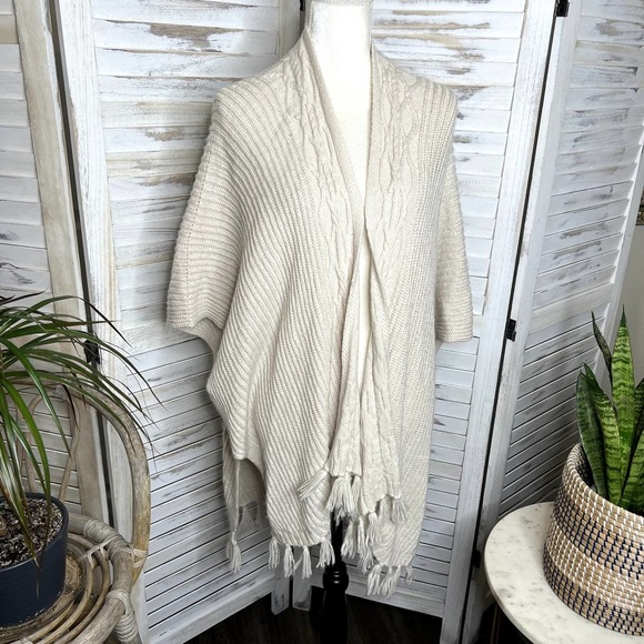 American EAGLE Women's Boho Open Front Cardigan Kimono Sweater Short Sleeve OS - Picture 3 of 15